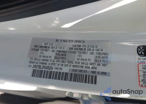 2024 Mazda Cx-5 2.5 S Select from USA, damaged, VIN JM3KFBBL2R0466284